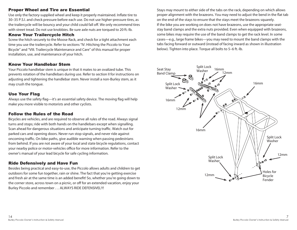 Burley Piccolo User Manual | Page 7 / 10