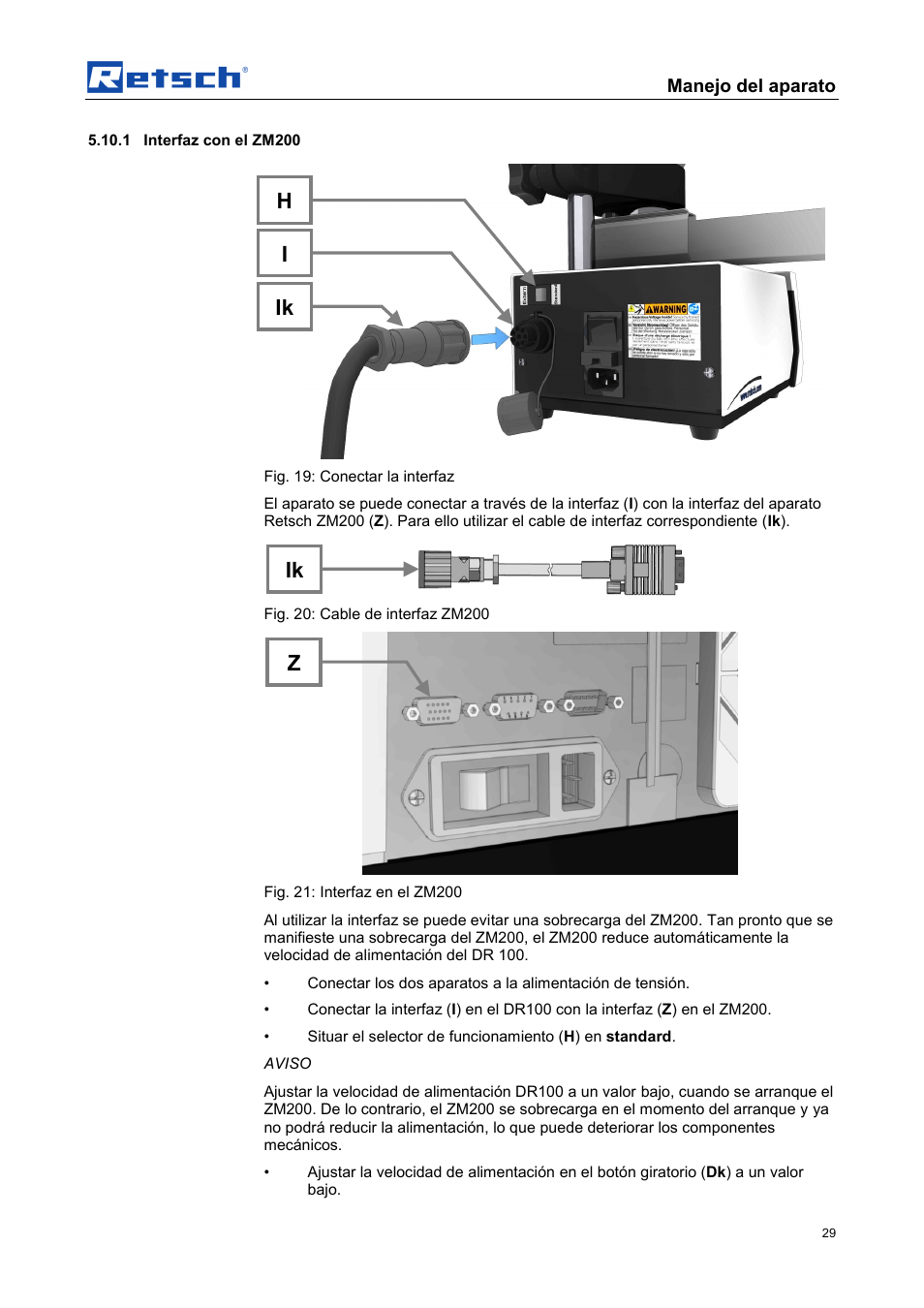 Iz ik h ik | Retsch DR 100 User Manual | Page 29 / 40