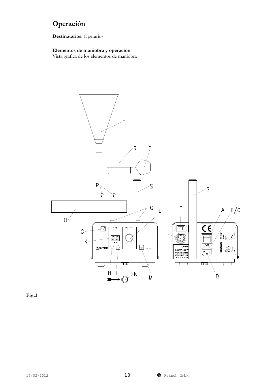 Operación | Retsch DR 100 User Manual | Page 10 / 28