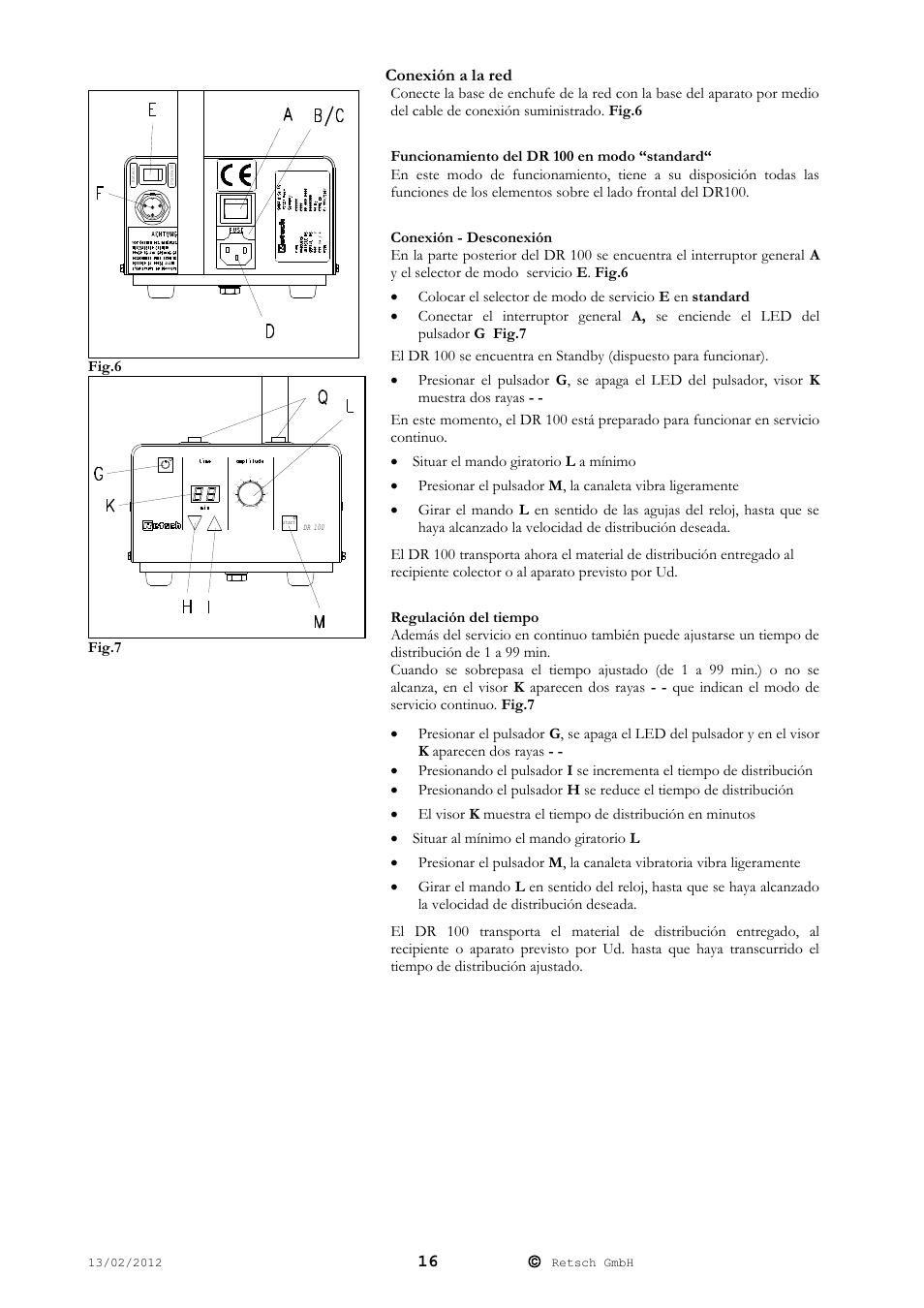 Conexión a la red | Retsch DR 100 User Manual | Page 16 / 28