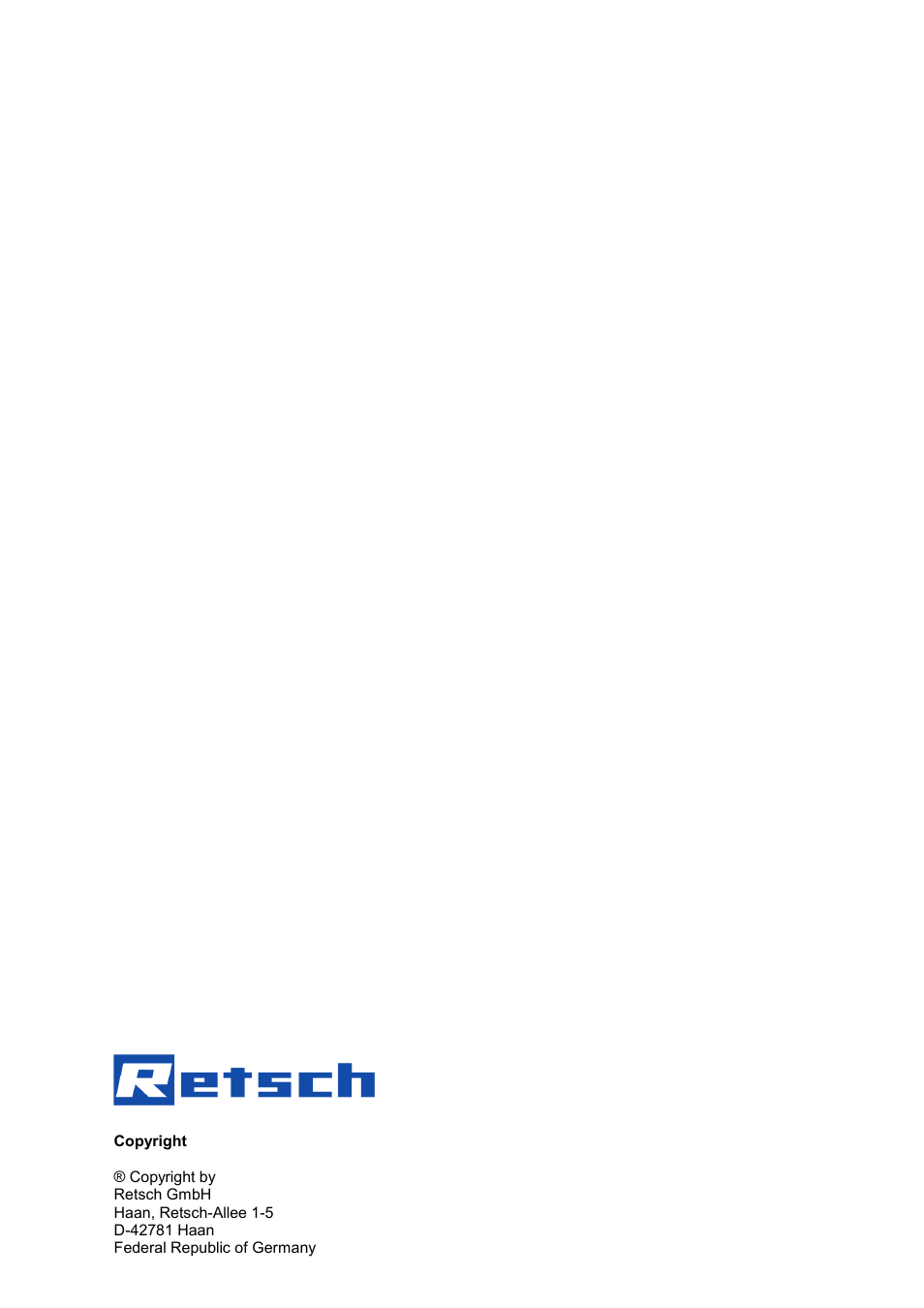 Retsch DR 100 User Manual | Page 28 / 28