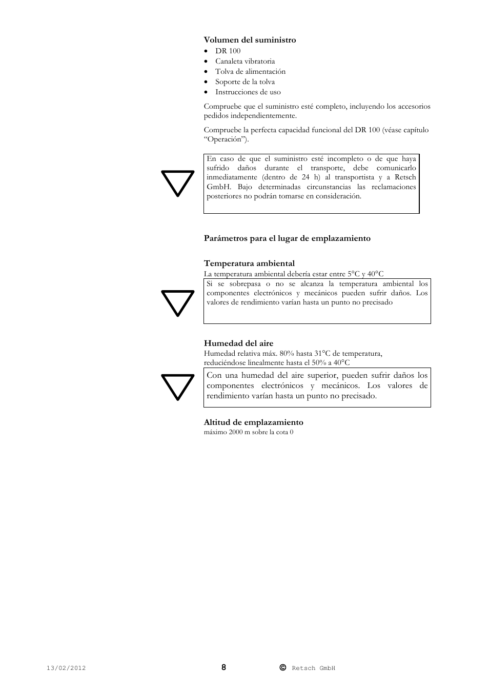 Retsch DR 100 User Manual | Page 8 / 28