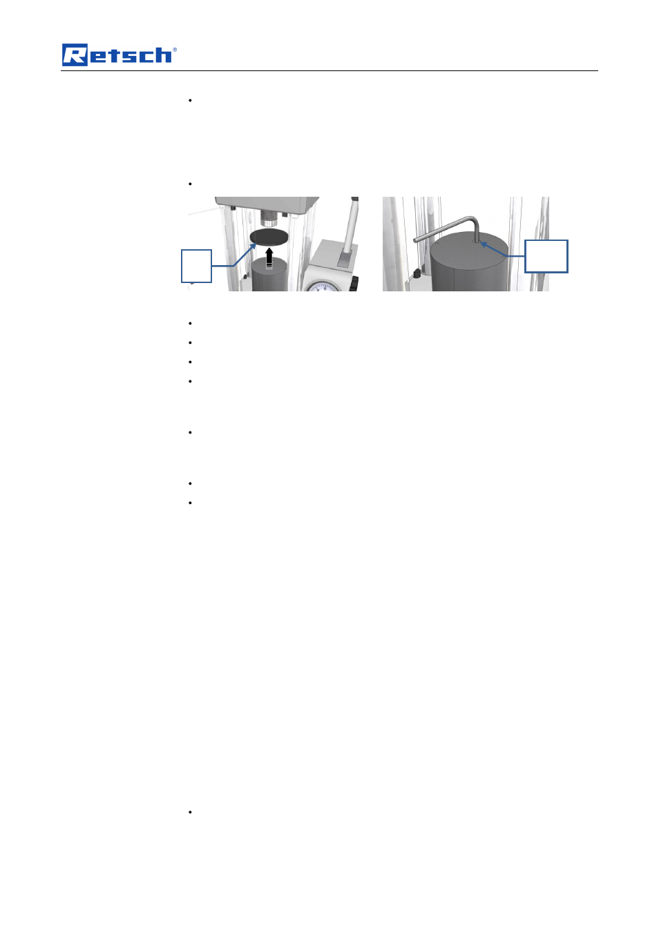 6 cleaning and service, Cleaning and service, 8 pressure test | 9 overpressure relief, 1 cleaning, 2 service | Retsch PP 25 User Manual | Page 25 / 32