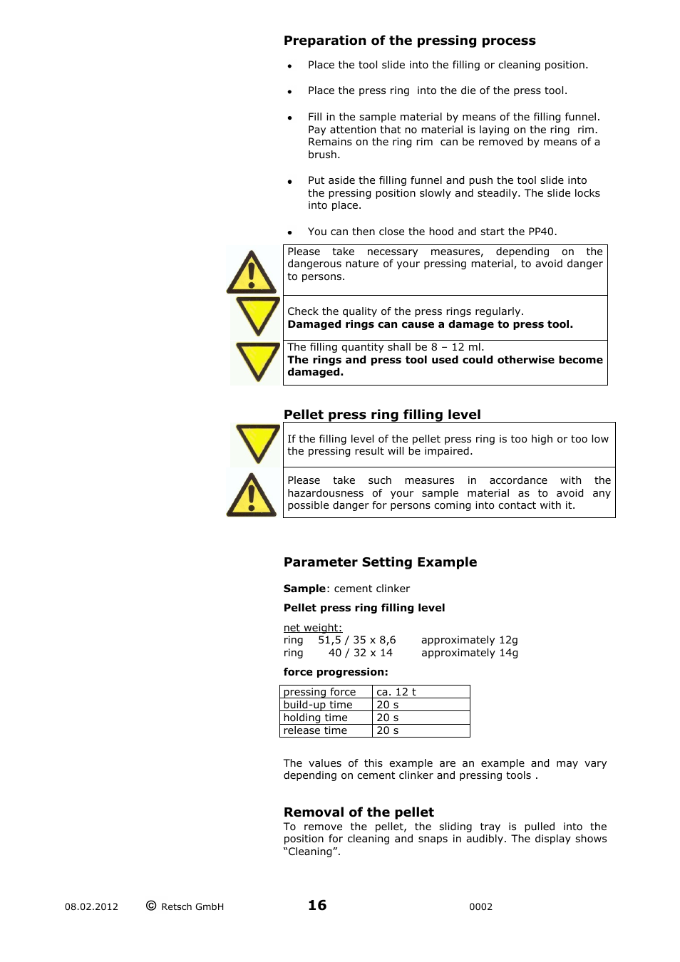Retsch PP 40 User Manual | Page 16 / 28