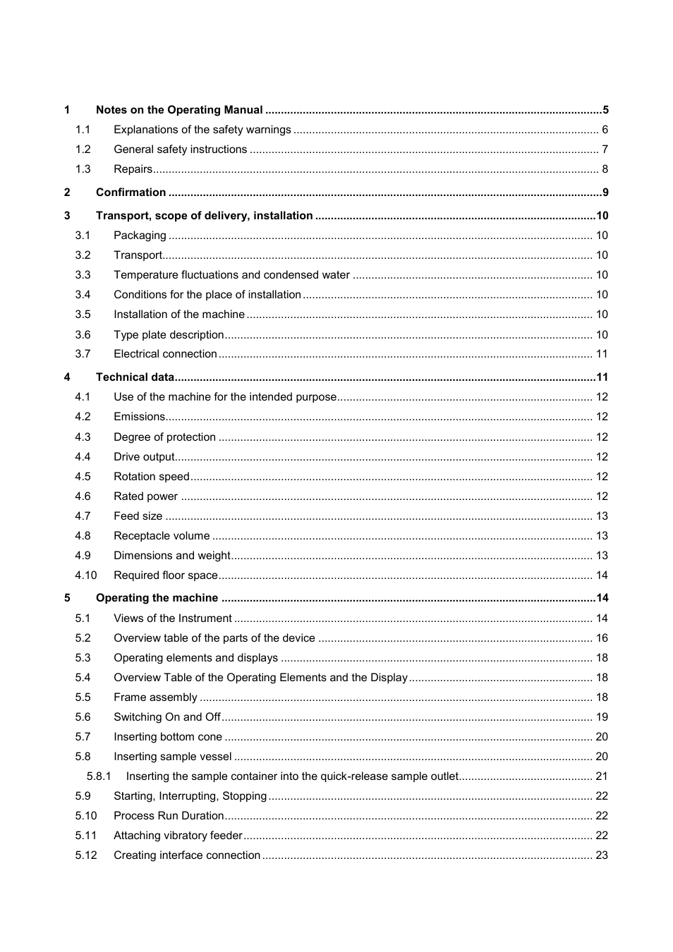 Retsch PT 200 User Manual | Page 3 / 36