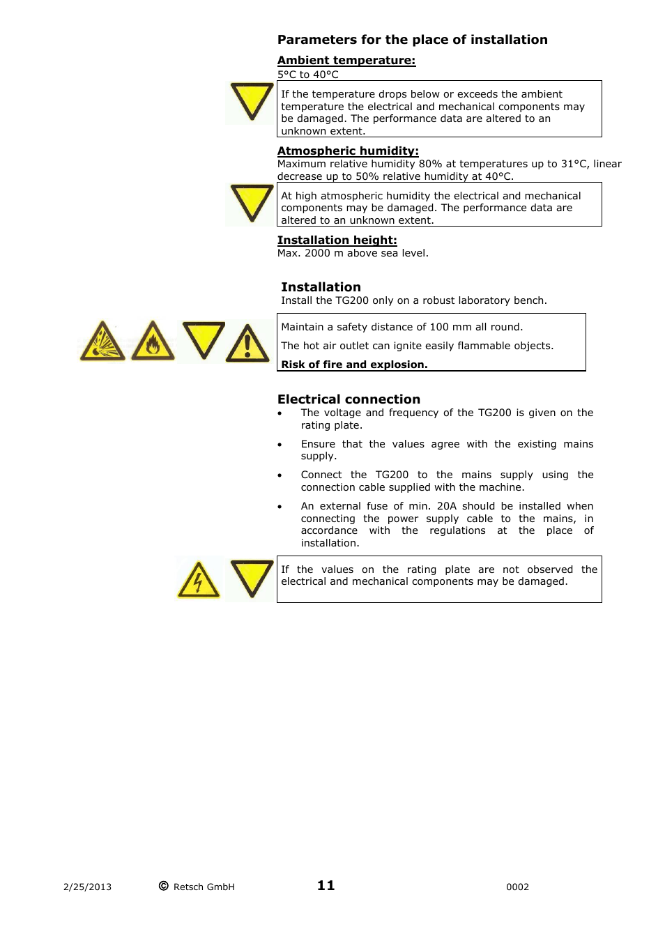 Retsch TG 200 User Manual | Page 11 / 28