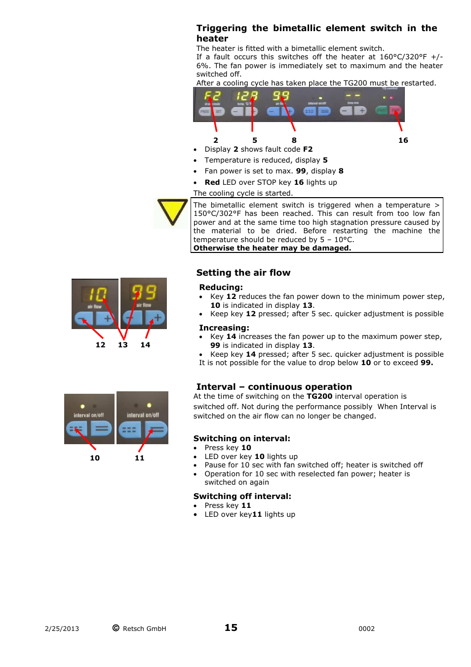 Retsch TG 200 User Manual | Page 15 / 28