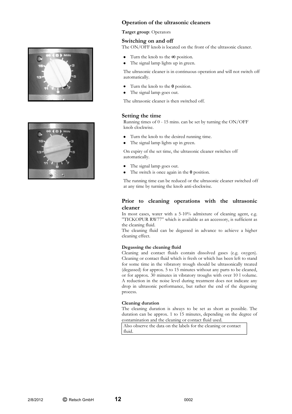 Retsch UR 2 User Manual | Page 12 / 24