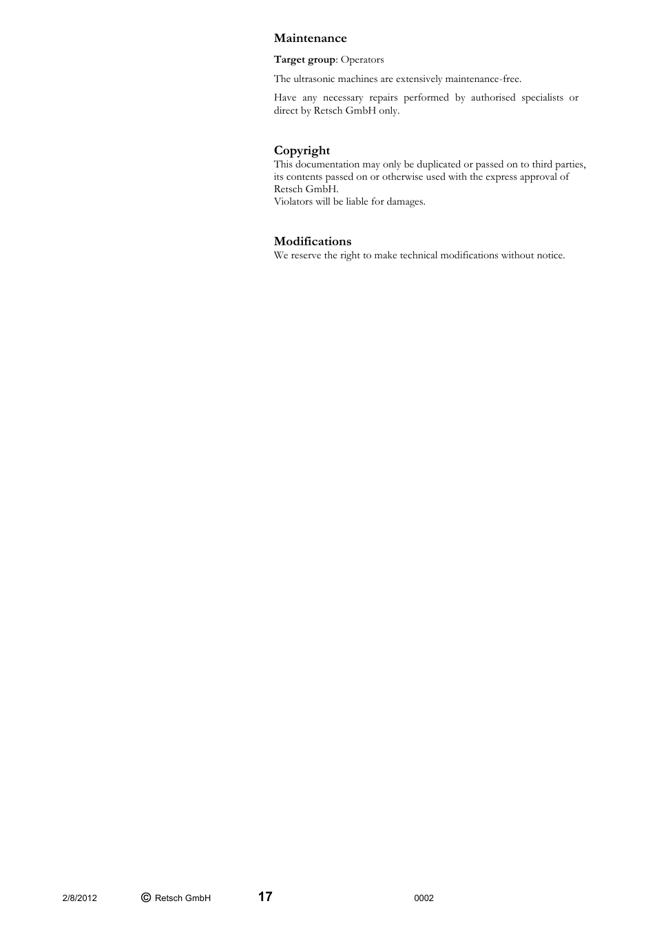Retsch UR 2 User Manual | Page 17 / 24