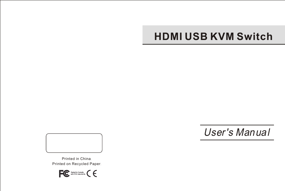 RF-Link HUK-1020 HDMI USB KVM Switch User Manual | 6 pages