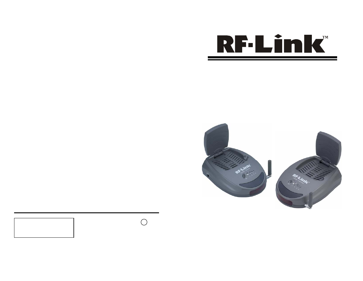 RF-Link AVS-5811 5.8GHz Wireless Audio/Video Sender with IR Remote Control Extender User Manual | 5 pages