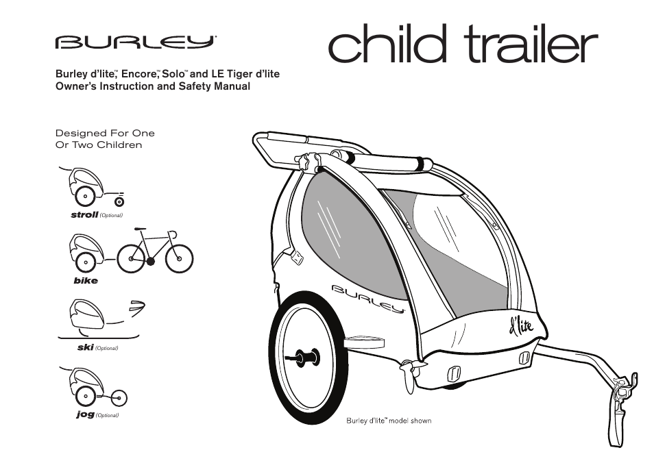 Burley LE Tiger d'lite User Manual | 12 pages