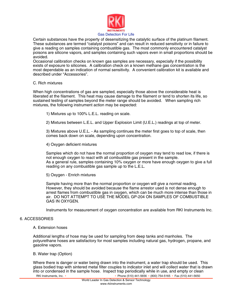 RKI Instruments GP-204 User Manual | Page 5 / 7