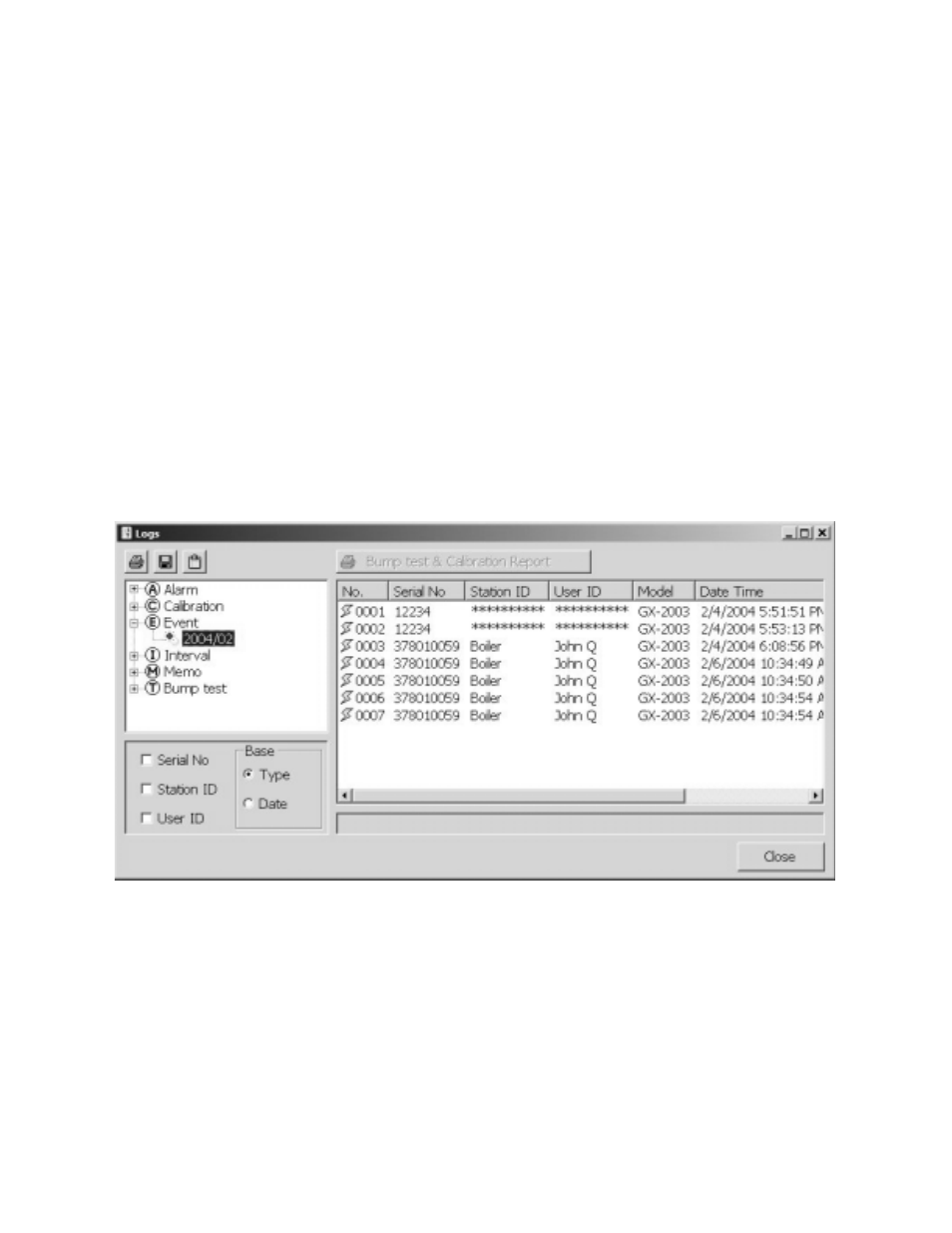 Event data | RKI Instruments Data Cal 2000 User Manual | Page 66 / 88
