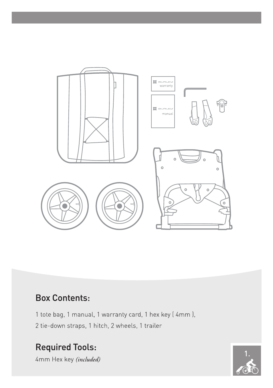 Box contents, Required tools | Burley Travoy User Manual | Page 3 / 16