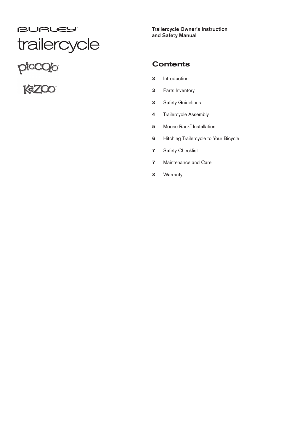 Burley Piccolo User Manual | Page 2 / 8