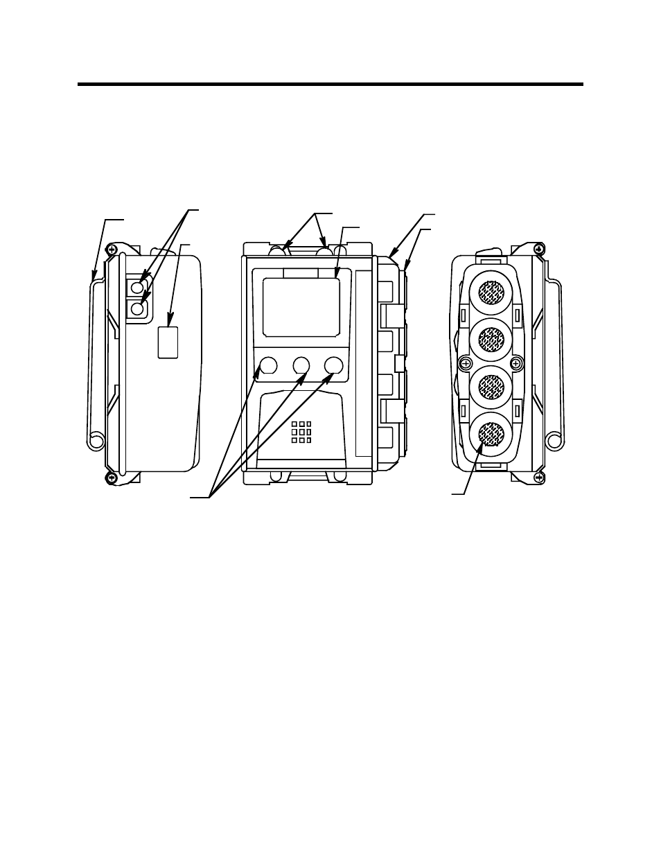 Description, Case, Sensor cover retainer sensor retainer | Sensor diffusion port, 4x alarm lights | RKI Instruments GX-2001 Canadian Version User Manual | Page 8 / 43