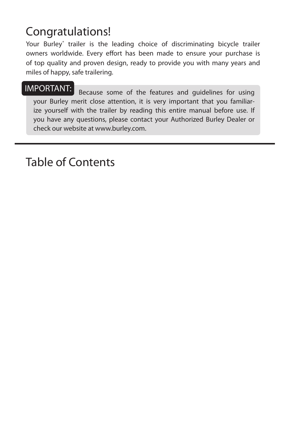 Burley Nomad User Manual | Page 2 / 18