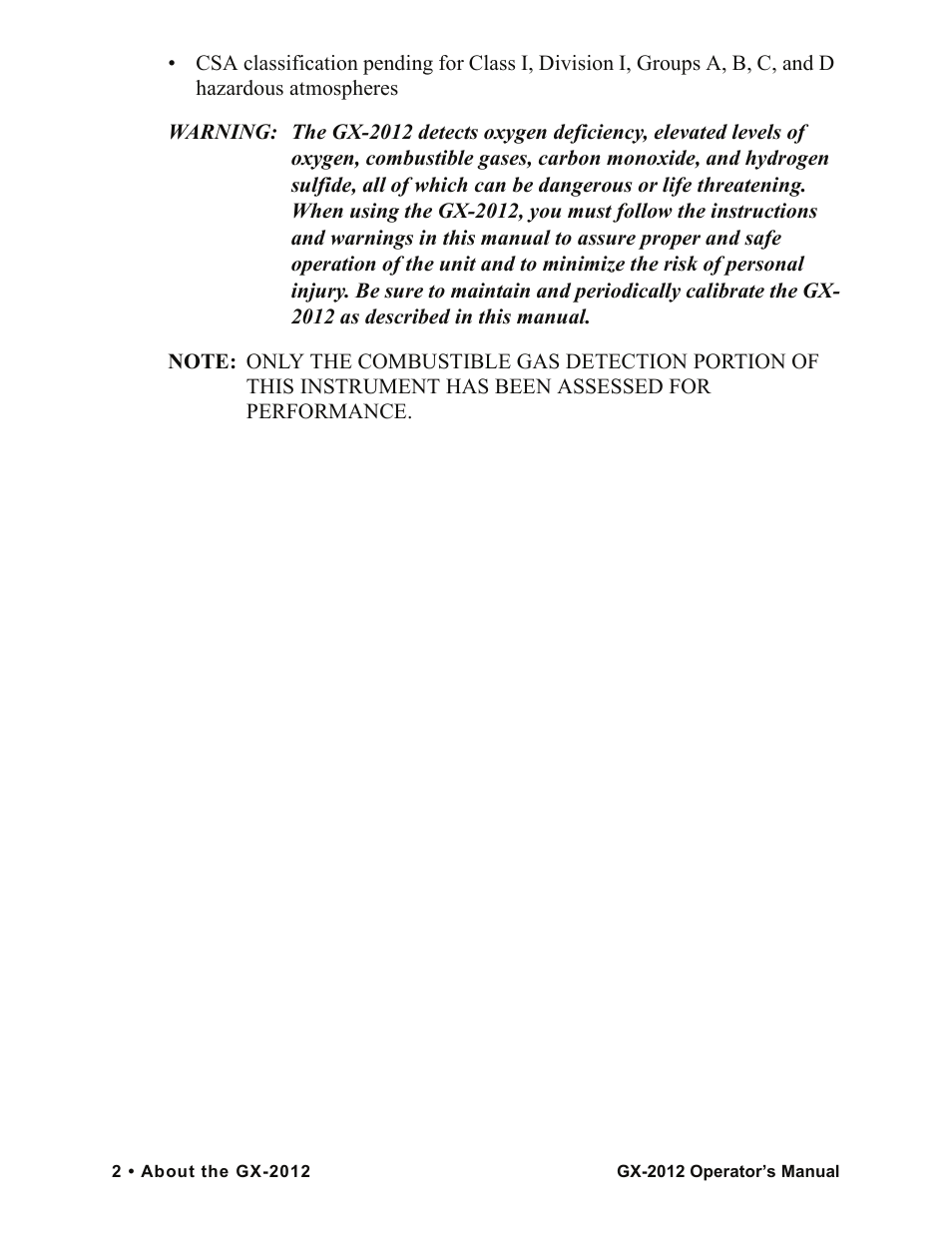 RKI Instruments GX-2012 Manual User Manual | Page 10 / 185
