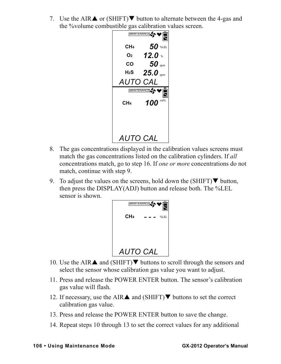 Auto cal | RKI Instruments GX-2012 Manual User Manual | Page 114 / 185