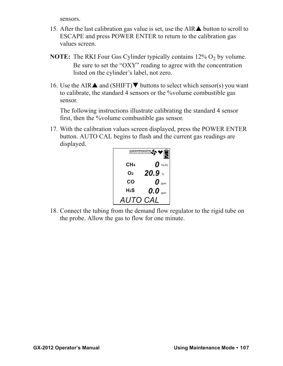 Auto cal | RKI Instruments GX-2012 Manual User Manual | Page 115 / 185