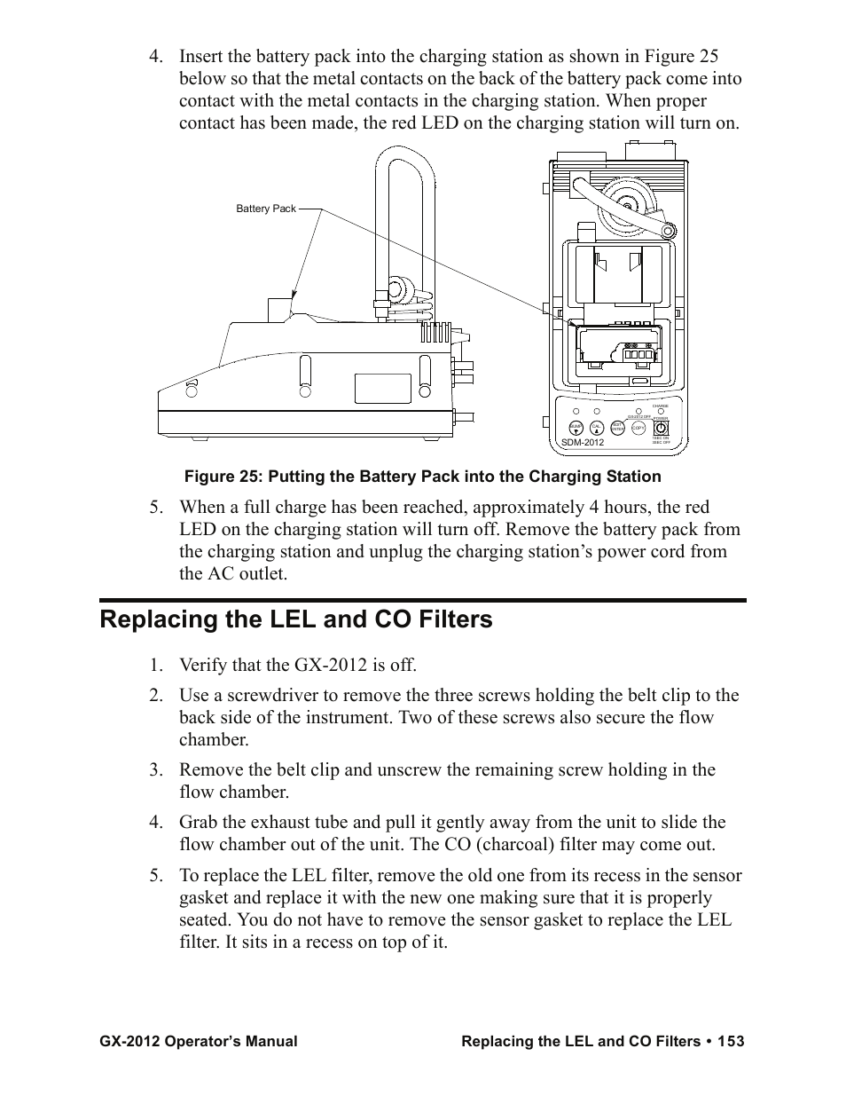 Replacing the lel and co filters | RKI Instruments GX-2012 Manual User Manual | Page 161 / 185