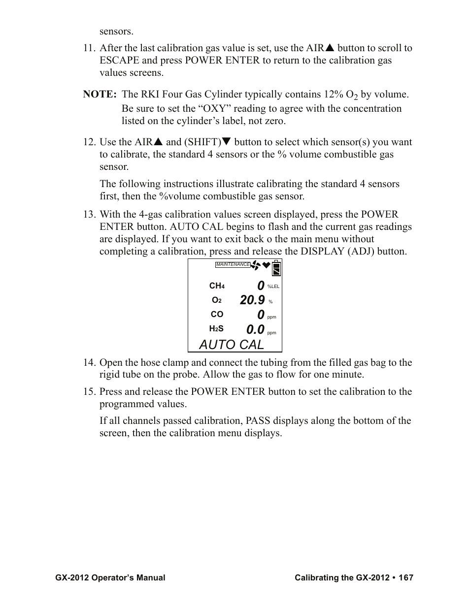 Auto cal | RKI Instruments GX-2012 Manual User Manual | Page 175 / 185