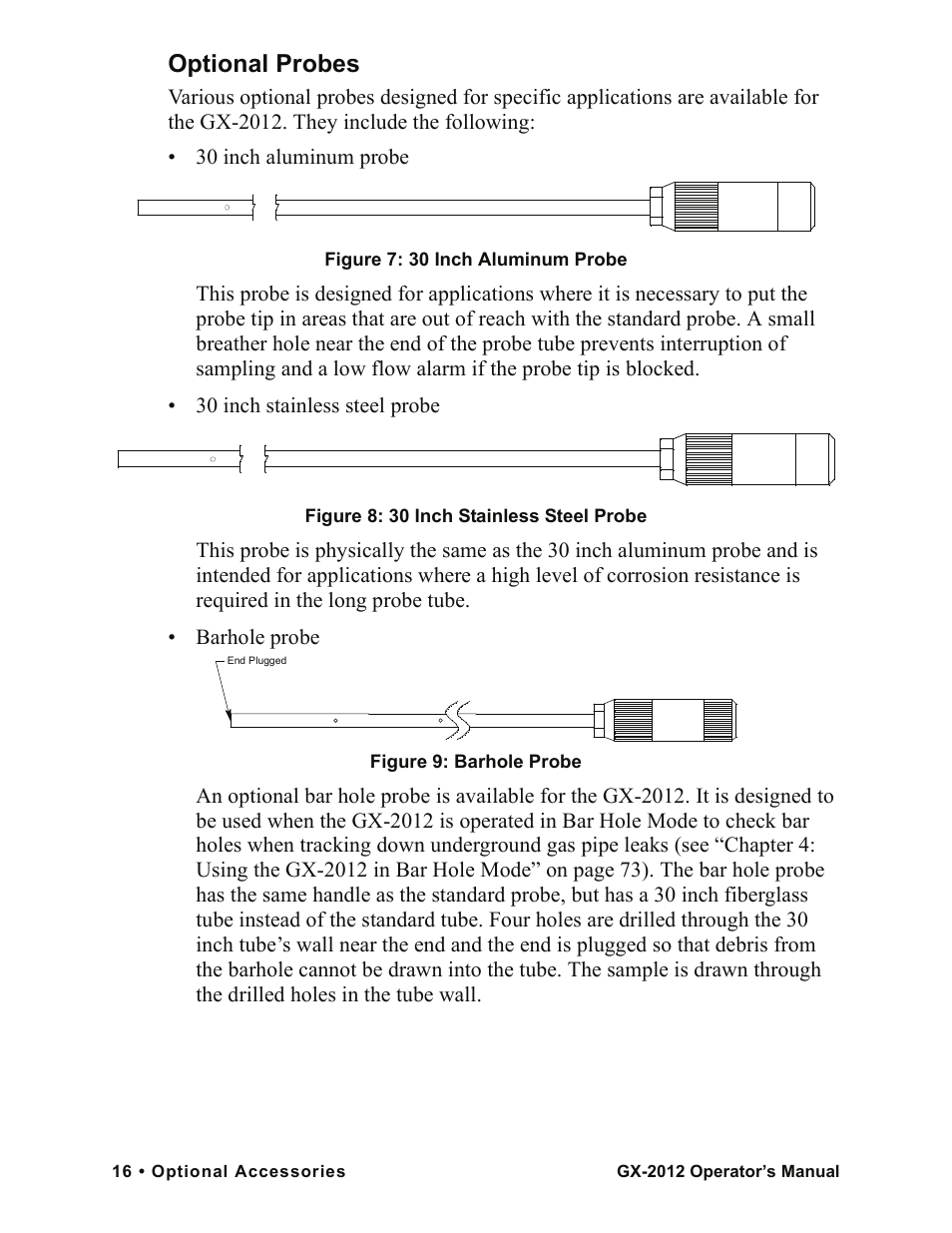 Optional probes | RKI Instruments GX-2012 Manual User Manual | Page 24 / 185