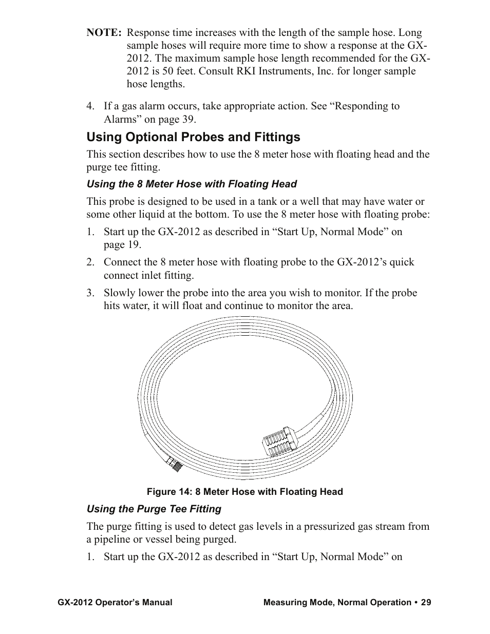 Using optional probes and fittings | RKI Instruments GX-2012 Manual User Manual | Page 37 / 185