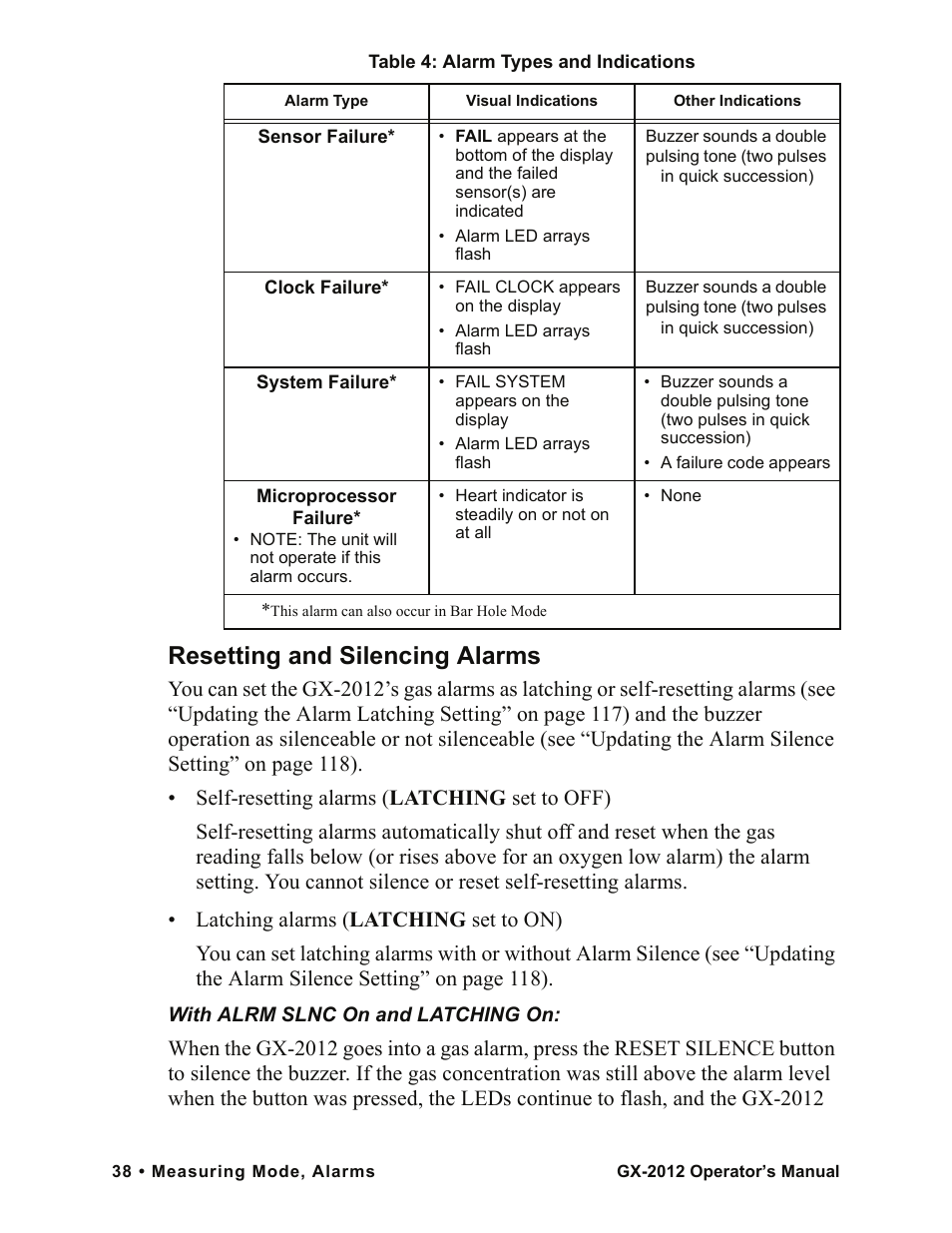 Resetting and silencing alarms | RKI Instruments GX-2012 Manual User Manual | Page 46 / 185