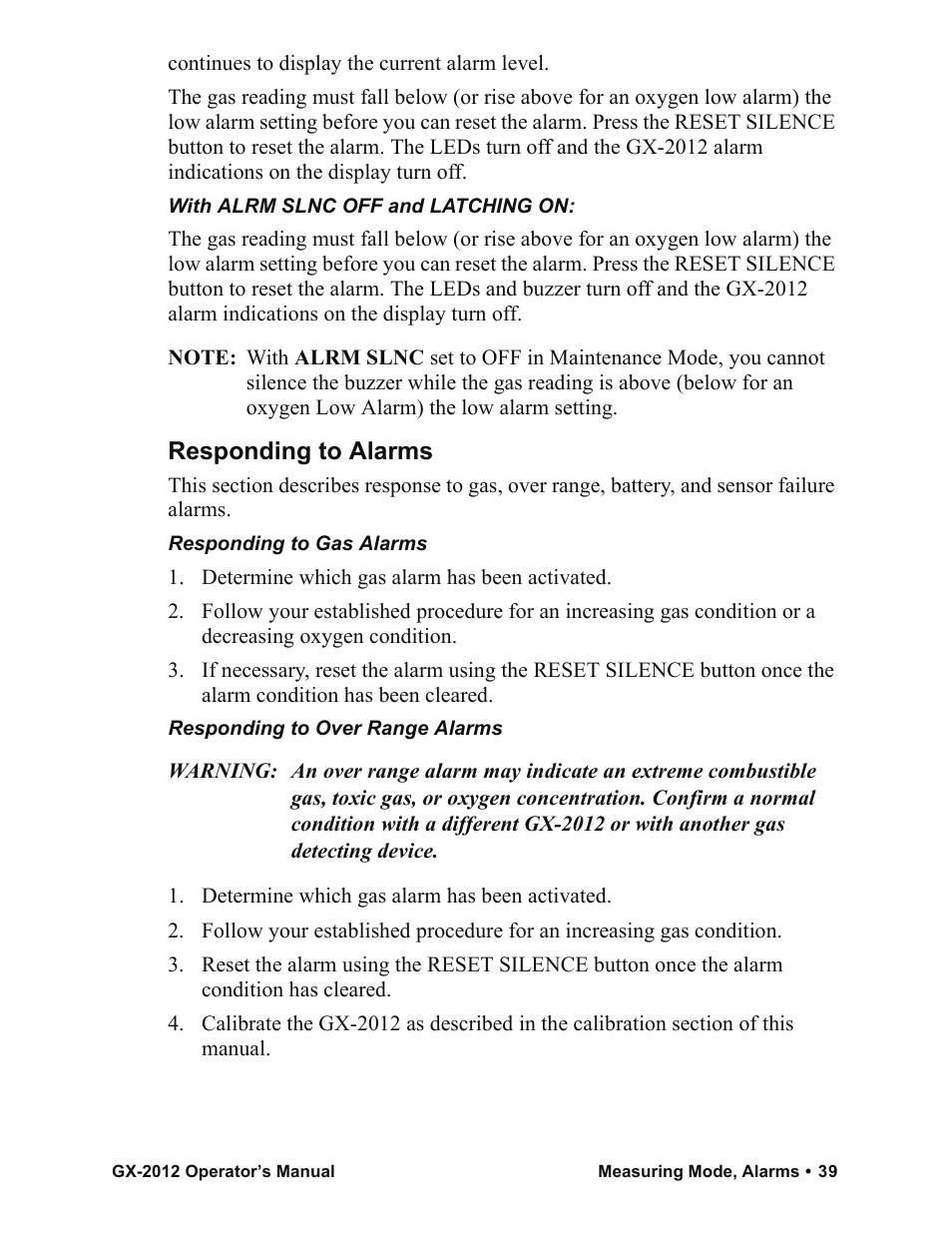 RKI Instruments GX-2012 Manual User Manual | Page 47 / 185
