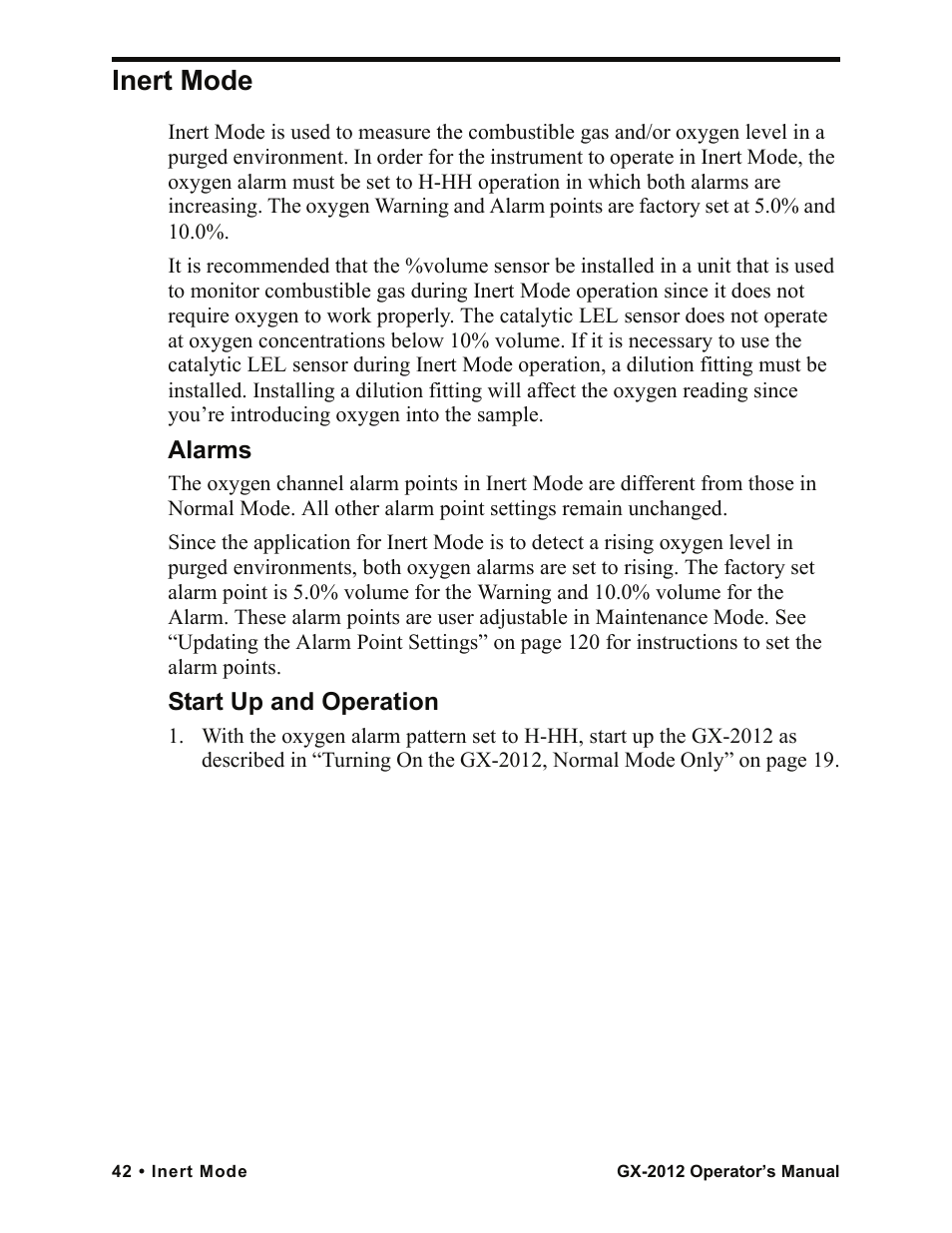 Inert mode | RKI Instruments GX-2012 Manual User Manual | Page 50 / 185