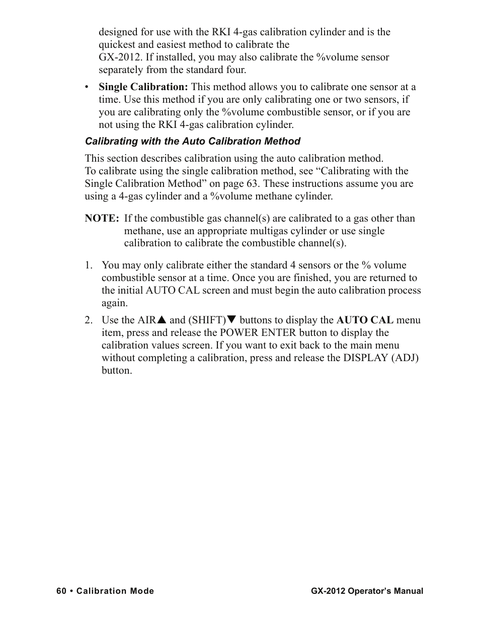 RKI Instruments GX-2012 Manual User Manual | Page 68 / 185