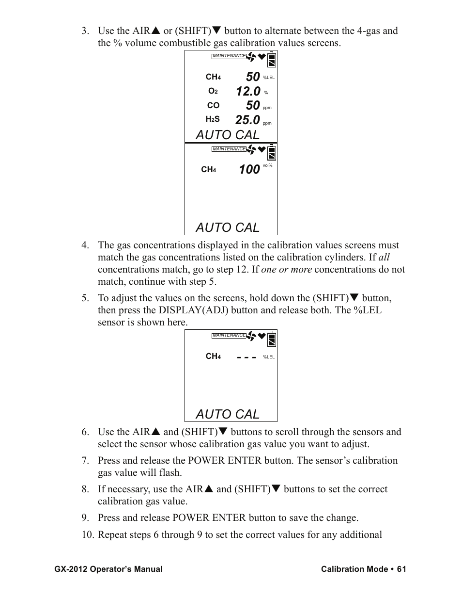 Auto cal | RKI Instruments GX-2012 Manual User Manual | Page 69 / 185