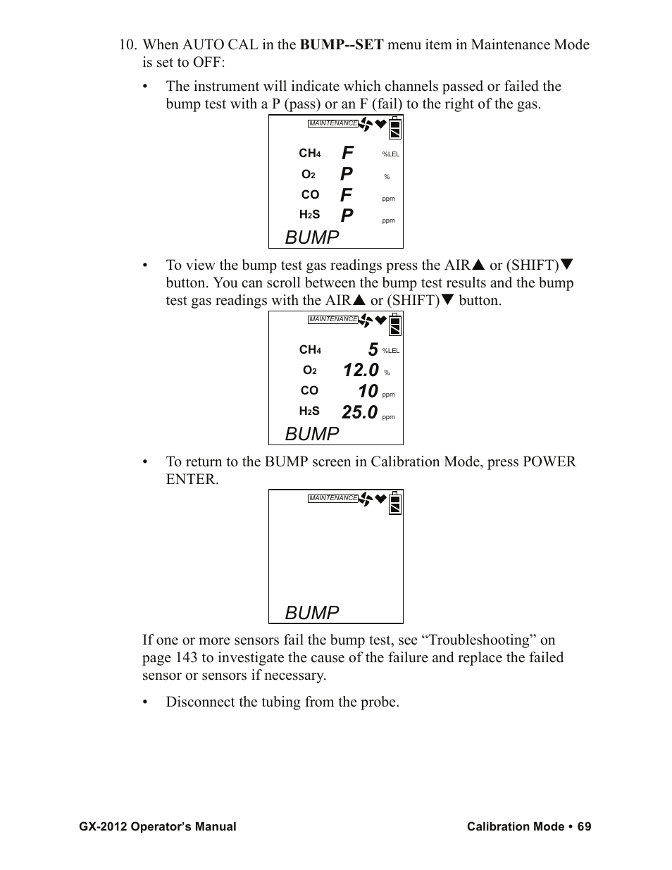 F p f p, Bump | RKI Instruments GX-2012 Manual User Manual | Page 77 / 185