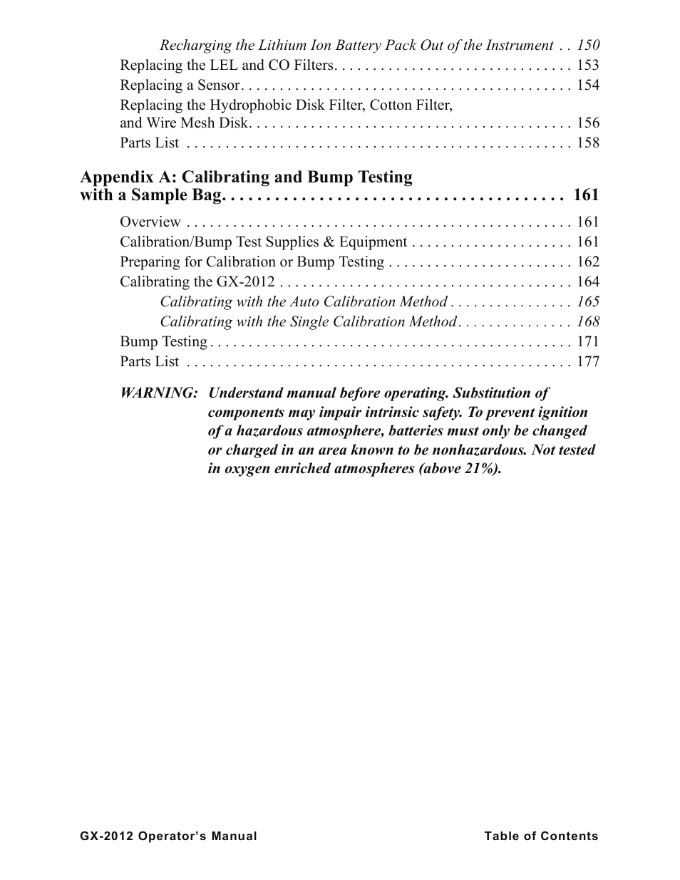 RKI Instruments GX-2012 Manual User Manual | Page 8 / 185