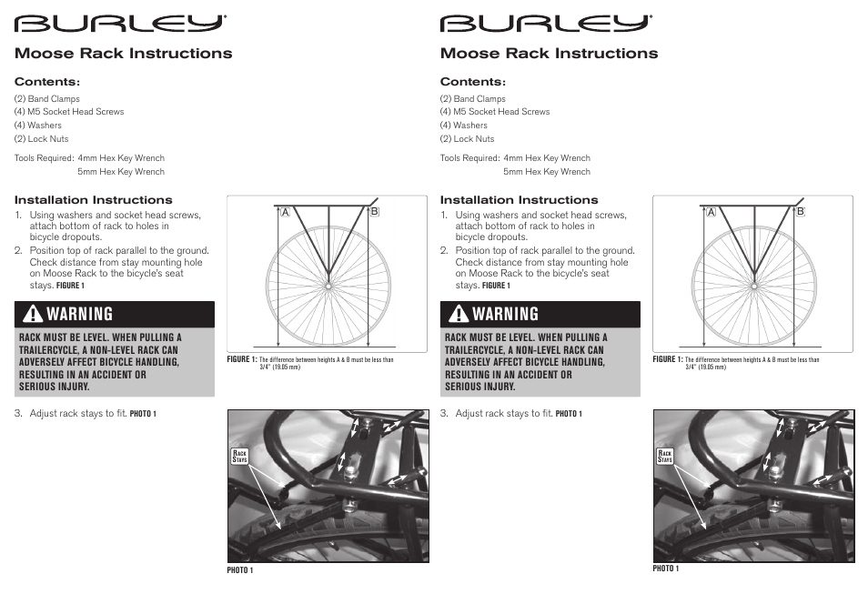 Burley Moose Rack User Manual | 2 pages