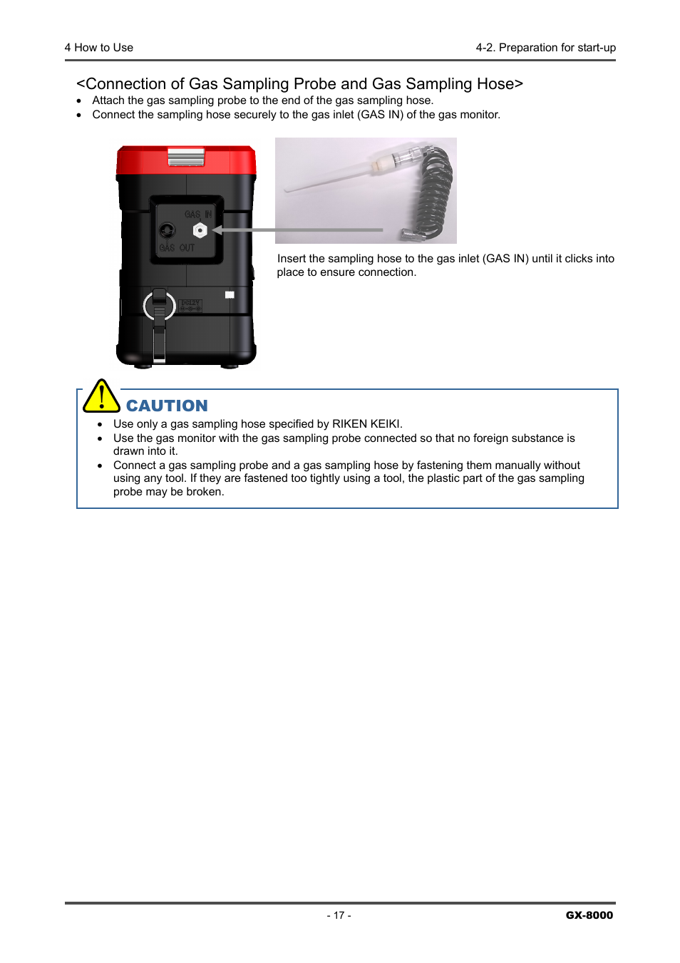 Caution | RKI Instruments GX-8000(PT0-098) User Manual | Page 17 / 52