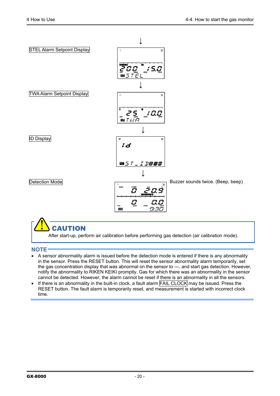 RKI Instruments GX-8000(PT0-098) User Manual | Page 20 / 52