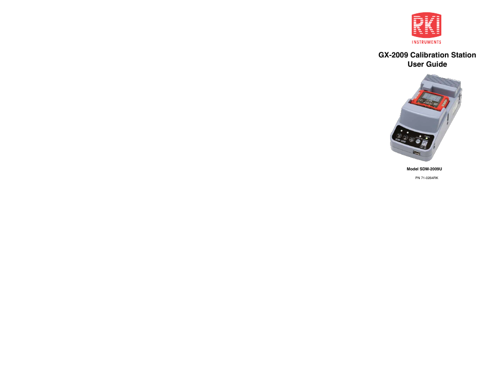 Gx-2009 calibration station user guide | RKI Instruments GX-2009 User Manual | Page 2 / 2