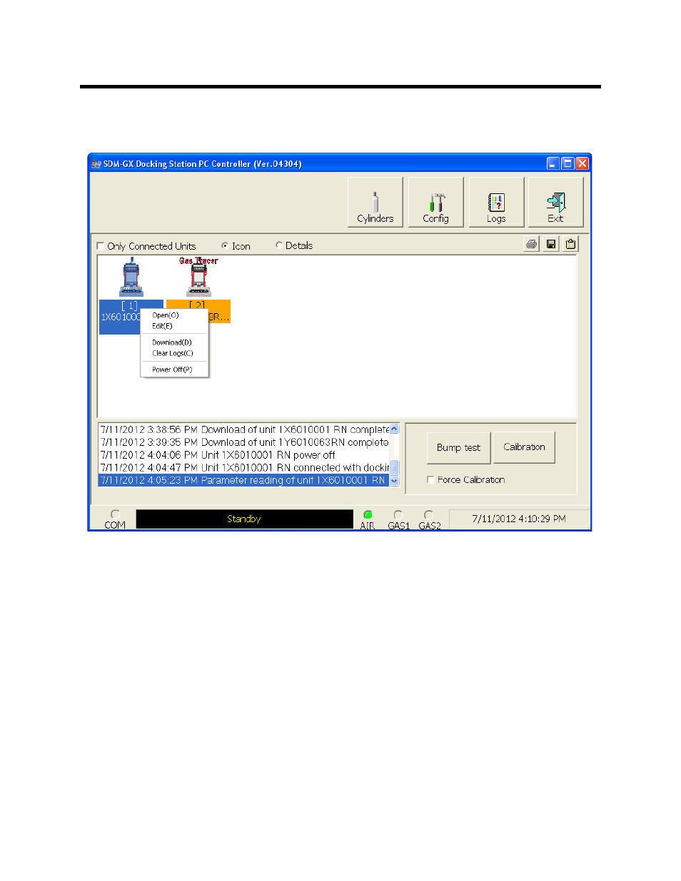 Instrument function menu | RKI Instruments SDM-2012 PC Controlled Configuration User Manual | Page 159 / 218