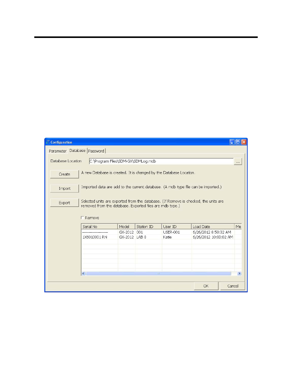 Config window | RKI Instruments SDM-2012 PC Controlled Configuration User Manual | Page 178 / 218