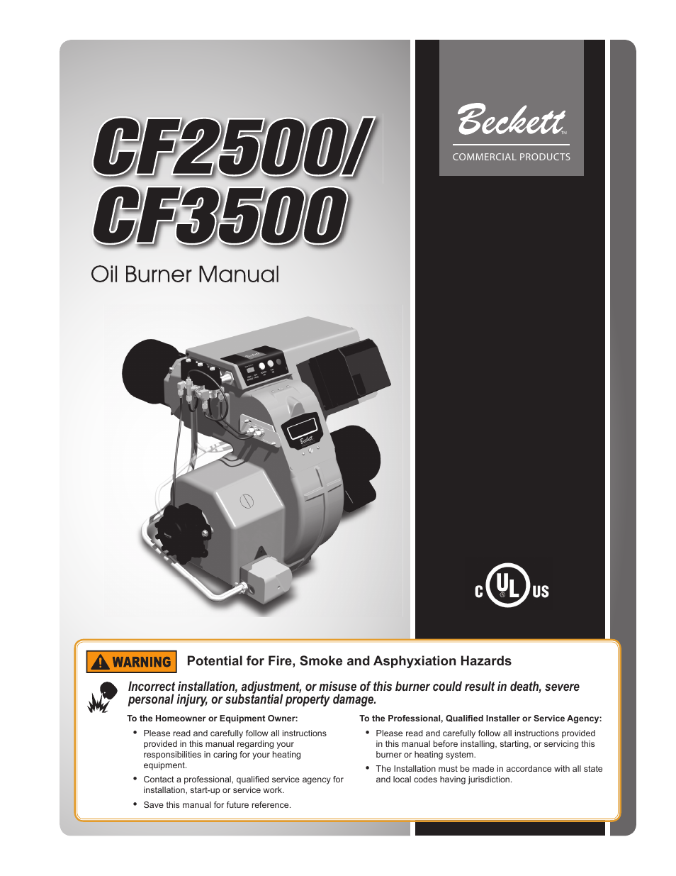 Beckett CF3500 User Manual | 24 pages