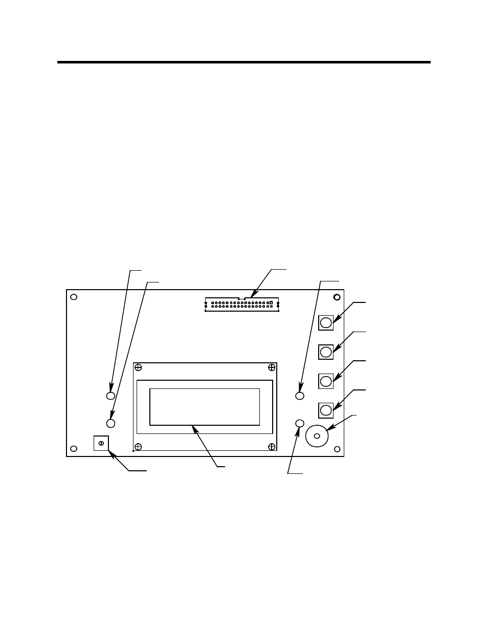 Internal description, Display printed circuit board (pcb), Beacon 200 rig monitor operator’s manual • 8 | Figure 4. display board component location | RKI Instruments Beacon 200 RIg Monitor, H2S/H2S User Manual | Page 13 / 51