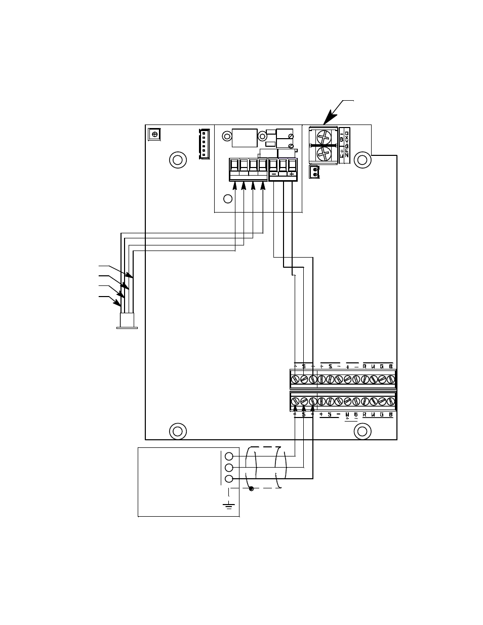 Not used on t his v ersion, Black w hite green red, Controll er or recording dev ice + 24 vdc | 4/20 s ignal - (dc g round) t o lel sensor | RKI Instruments 35-3001A-01 User Manual | Page 15 / 24