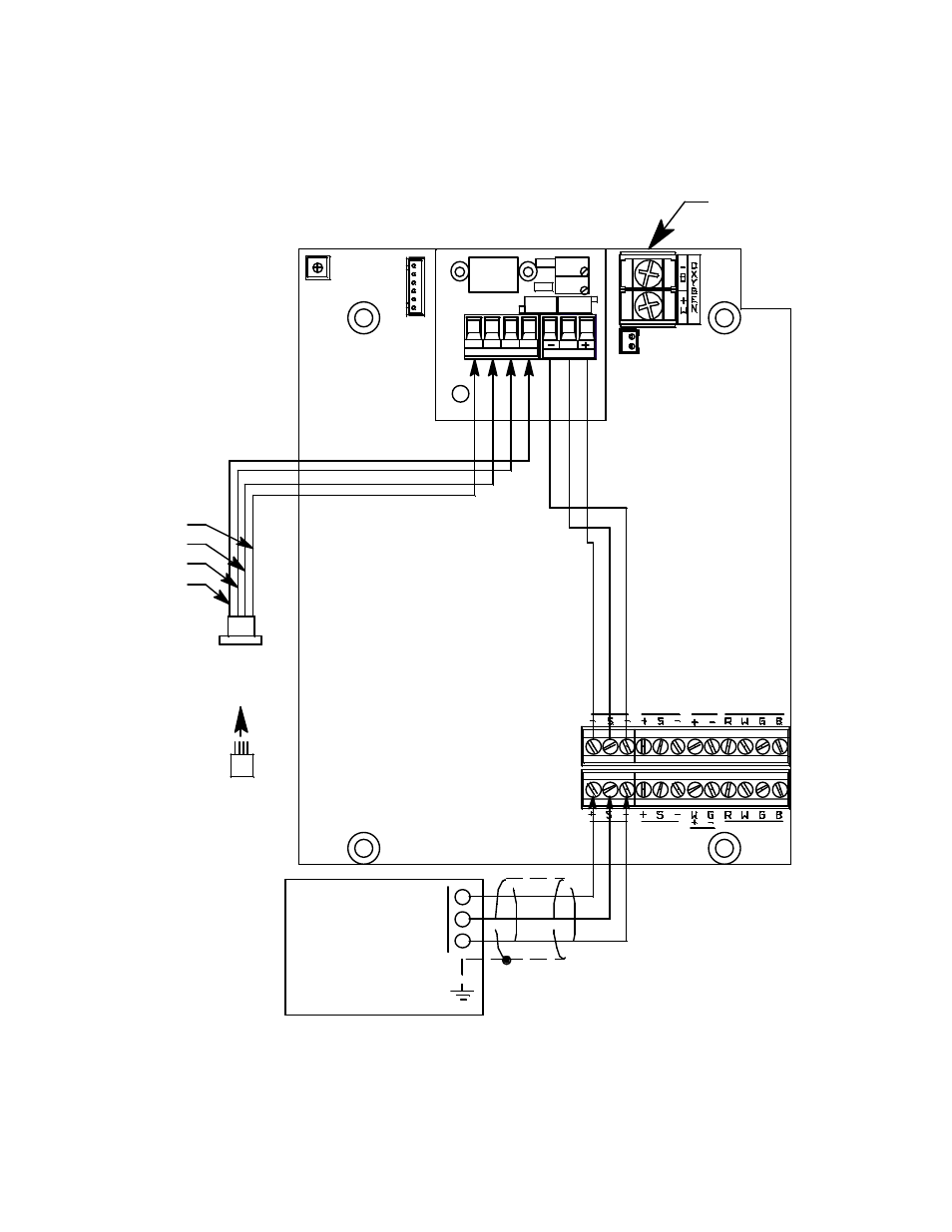 Not used on t his v ersion, Green black red w hite, 24 vdc controll er or recording dev ice | 4/20 s ignal - (dc g round) ir h c sensor pcb, Ir h c sensor | RKI Instruments 35-3001A-01-02 User Manual | Page 15 / 24