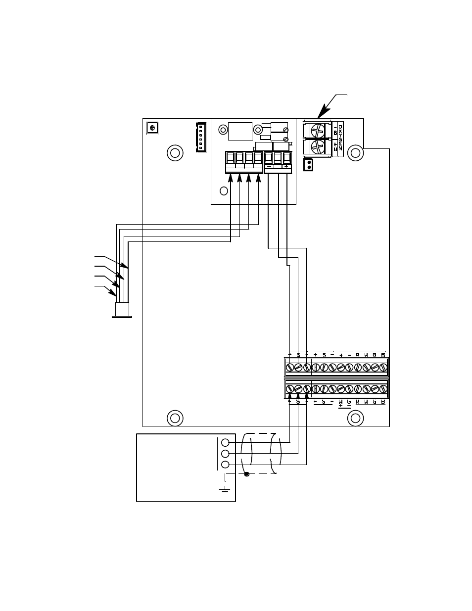 Not used on t his v ersion, Red w hite, 24 vdc | Controll er or recording dev ice, 4/20 s ignal - (dc g round) t o hydrogen sensor, Green black | RKI Instruments 35-3001A-01H User Manual | Page 15 / 24