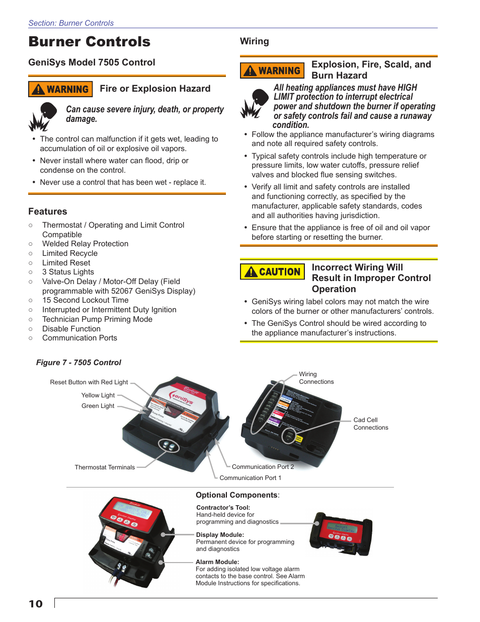 Burner controls | Beckett AFII User Manual | Page 10 / 20