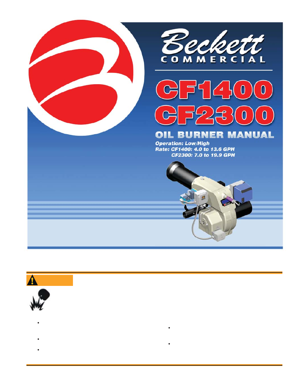 Beckett CF1400 User Manual | 24 pages