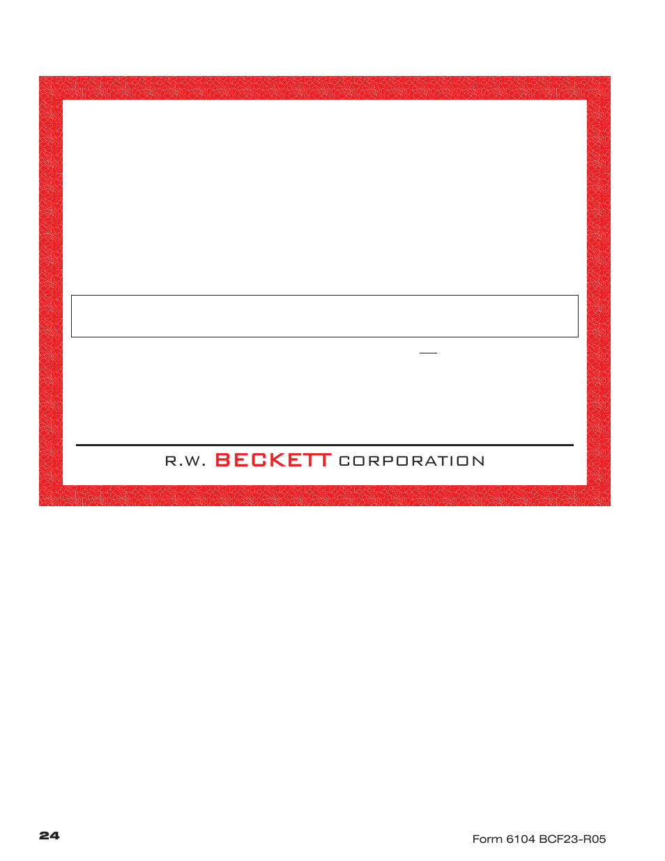 Warranty, Beckett, R.w. beckett corporation | Corporation, Limited warranty information | Beckett CF1400 User Manual | Page 24 / 24